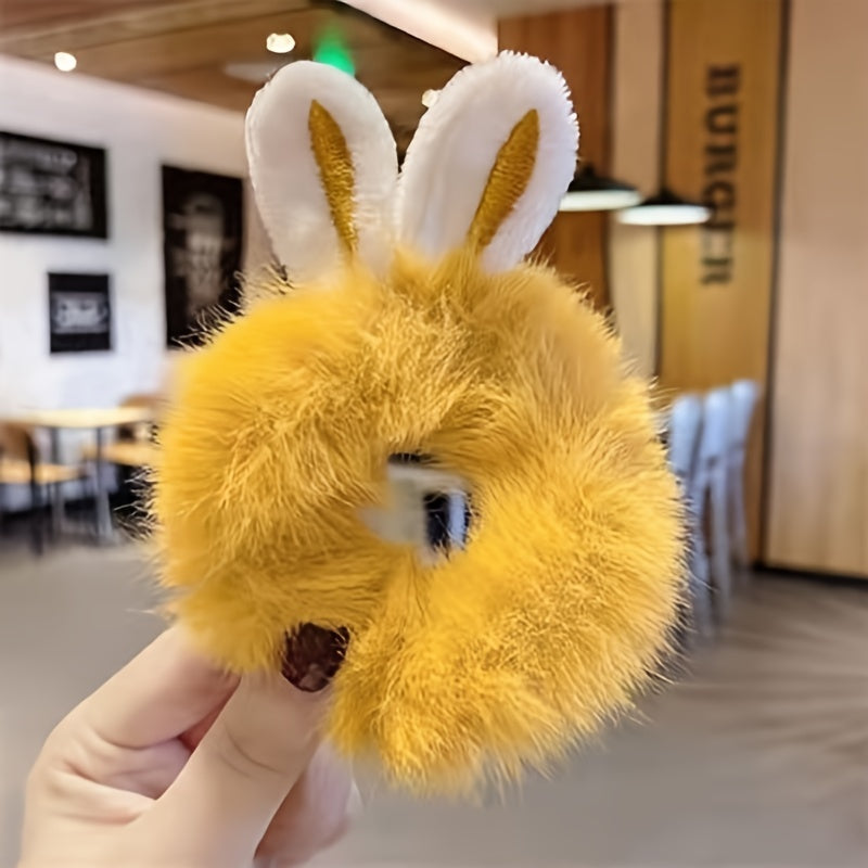 10pcs Plush Rabbit Ear Hair Ropes Random