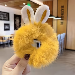 10pcs Plush Rabbit Ear Hair Ropes Random