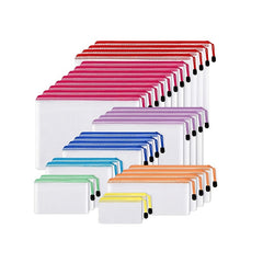 30 Pack Waterproof PVC Mesh Zipper Pouches for Travel Office & Home