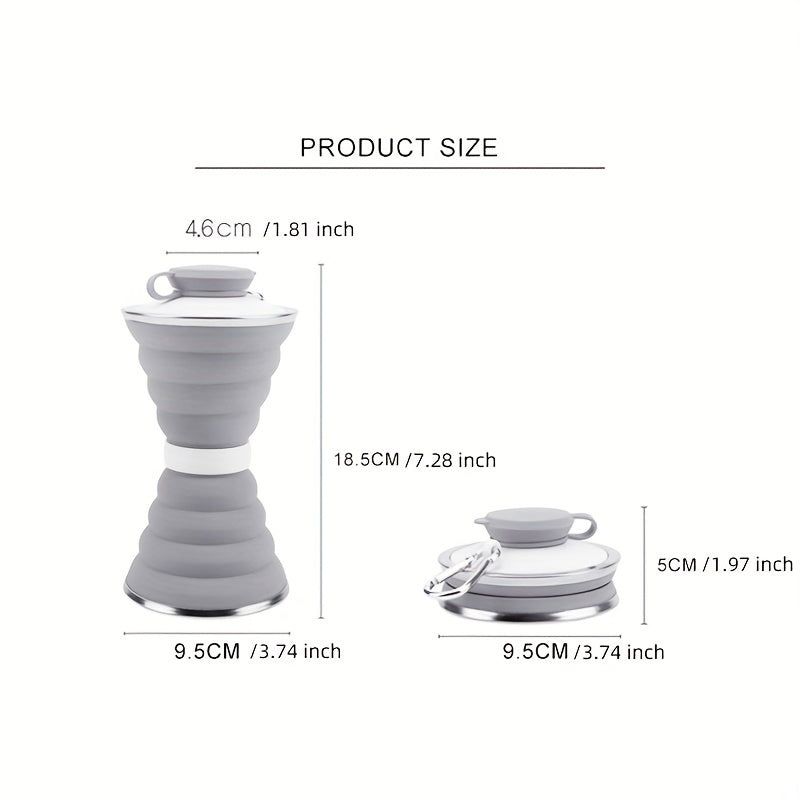 Portable Foldable Silicone Water Bottle Leakproof Reusable