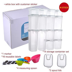 14pcs Airtight Food Storage Lunch Box with Lids - Sealed Container