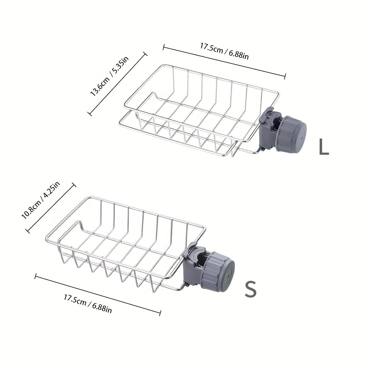 Stainless Steel Faucet Sponge Holder Kitchen Sink Caddy Organizer