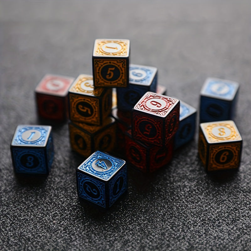5PCS Square Edged Polyhedral Dice Set for Table Game