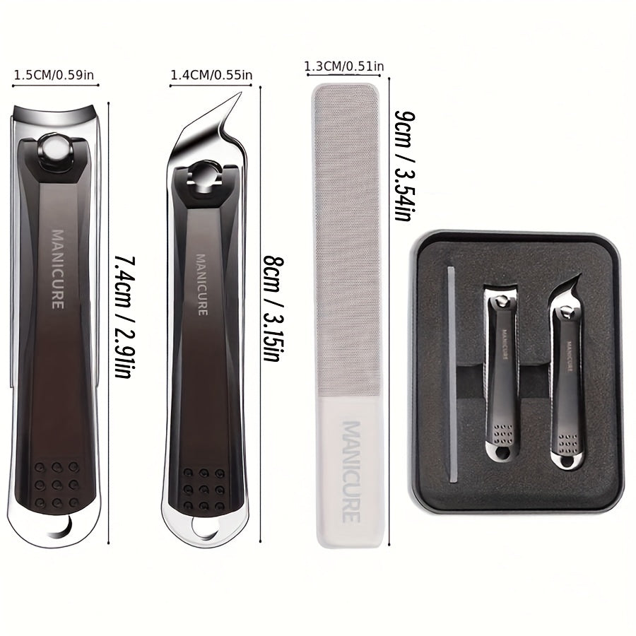 Portable Nail Clippers Fingernail & Toenail Cutter 3pcs Set