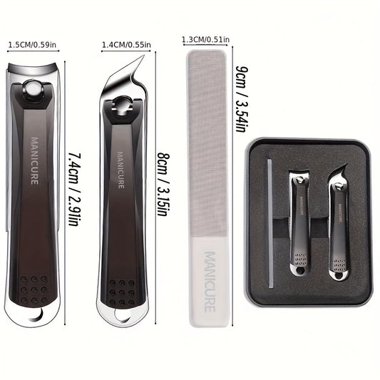 Portable Nail Clippers Fingernail & Toenail Cutter 3pcs Set
