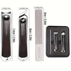 Portable Nail Clippers Fingernail & Toenail Cutter 3pcs Set