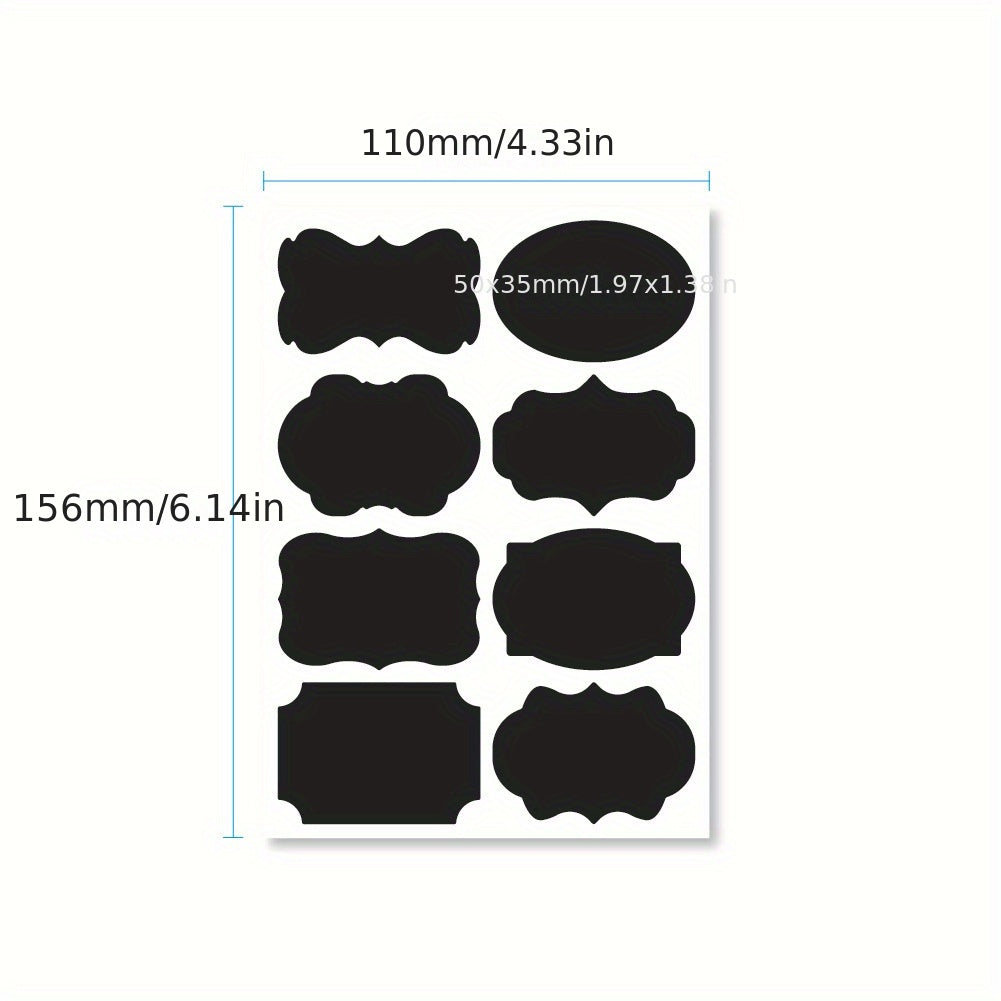 8pcs Vinyl Chalkboard Label Stickers Blackboard ChalkBoard Stickers