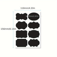 8pcs Vinyl Chalkboard Label Stickers Blackboard ChalkBoard Stickers