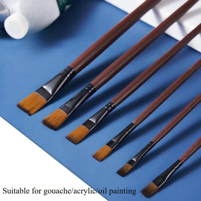 Nylon Wool Brushes 6 Sets for Gouache Watercolor Acrylic Paint
