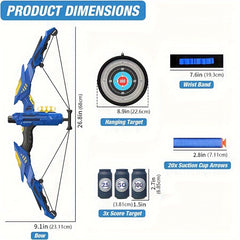 Kids LED Light Up Slingshot Bow And Arrow Toy Set