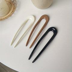 2pcs U shaped Hair Pin Solid Hair Bun Holder Hair Clip Hair Accessories
