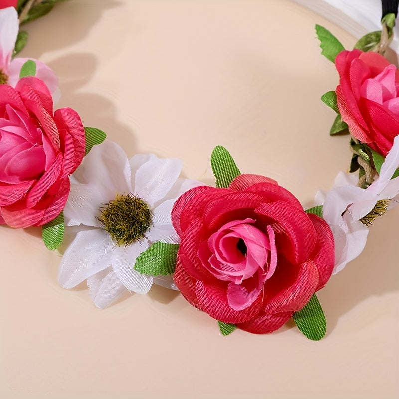 Flower Headband Bridal Wreath Hair Band Boho Style Hair Accessories
