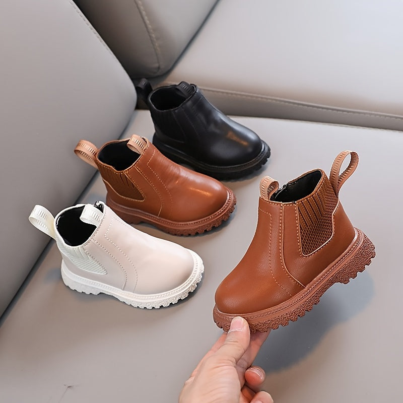 Girls' Lightweight Non-Slip Boots with Zipper for All Seasons