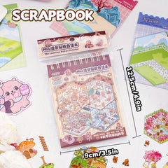 3D Scenery Sticker Book PVC Stickers Scene Cards DIY Landscape Collage