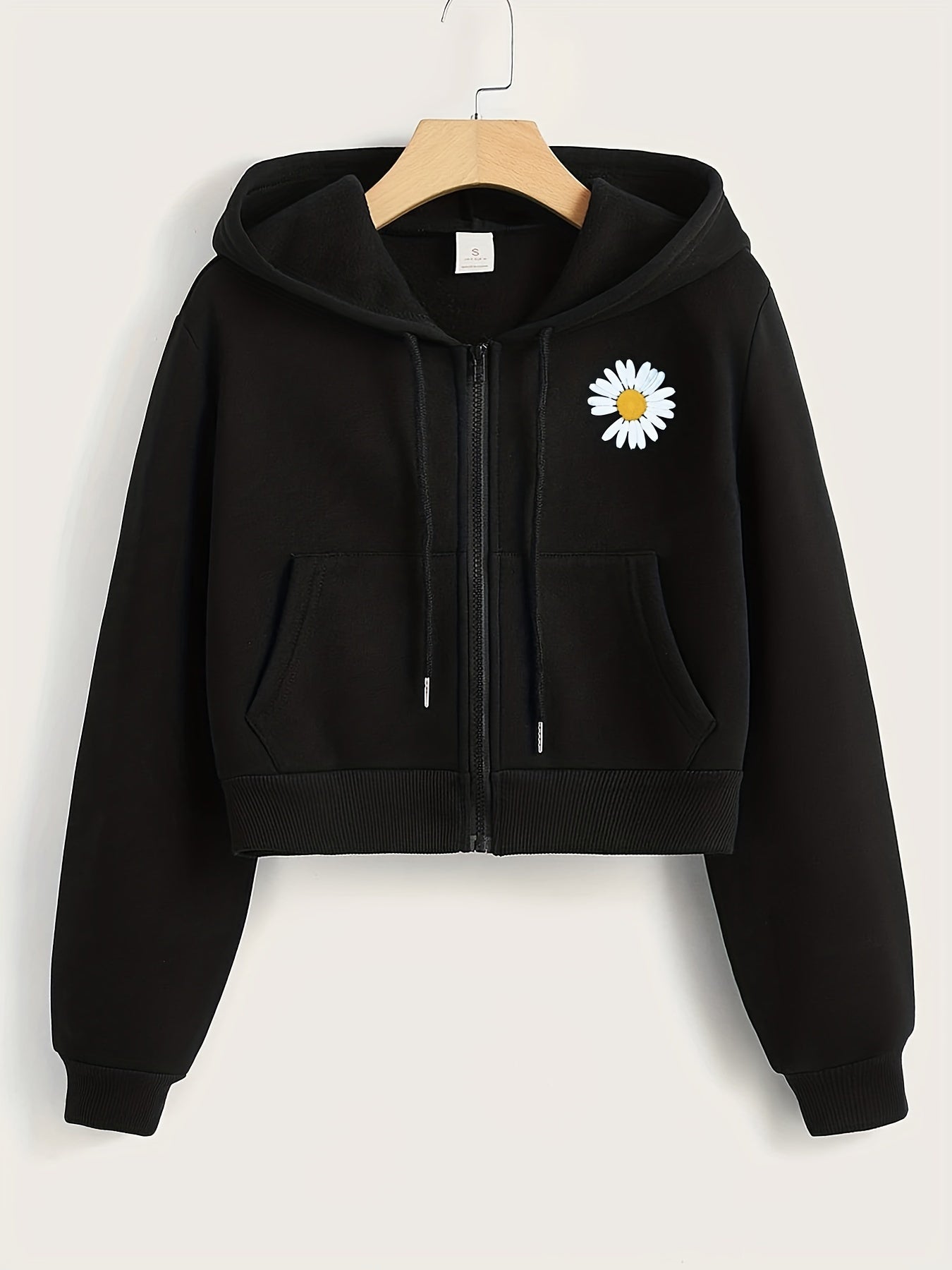 Women's Zip Up Crop Hoodie with Pocket