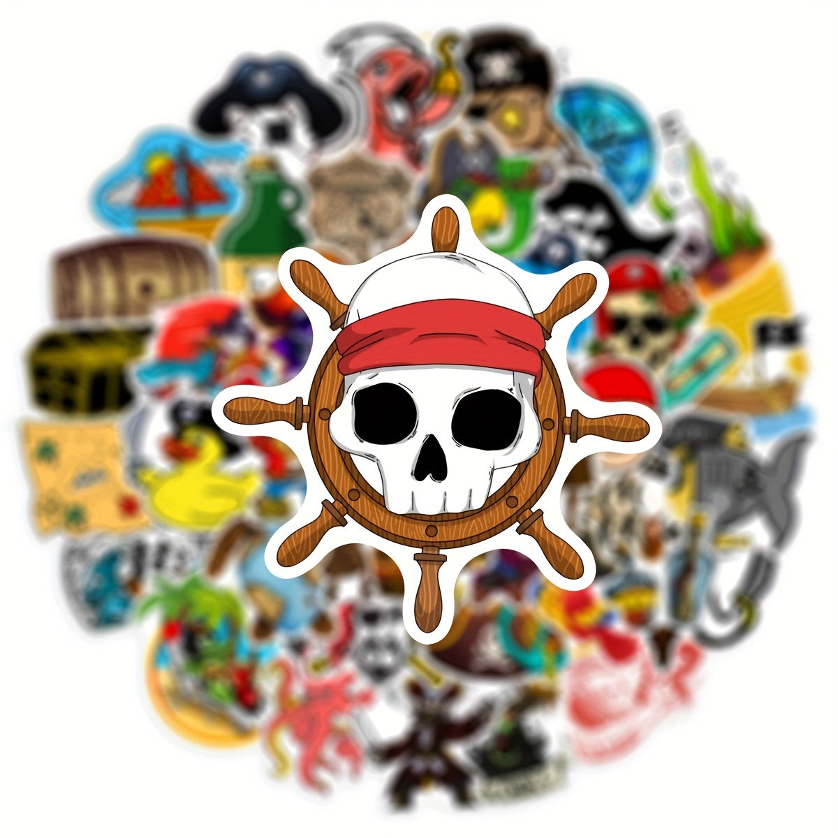 50pcs Cartoon Pirate Stickers Adults Waterproof Decals Water Bottles Laptops