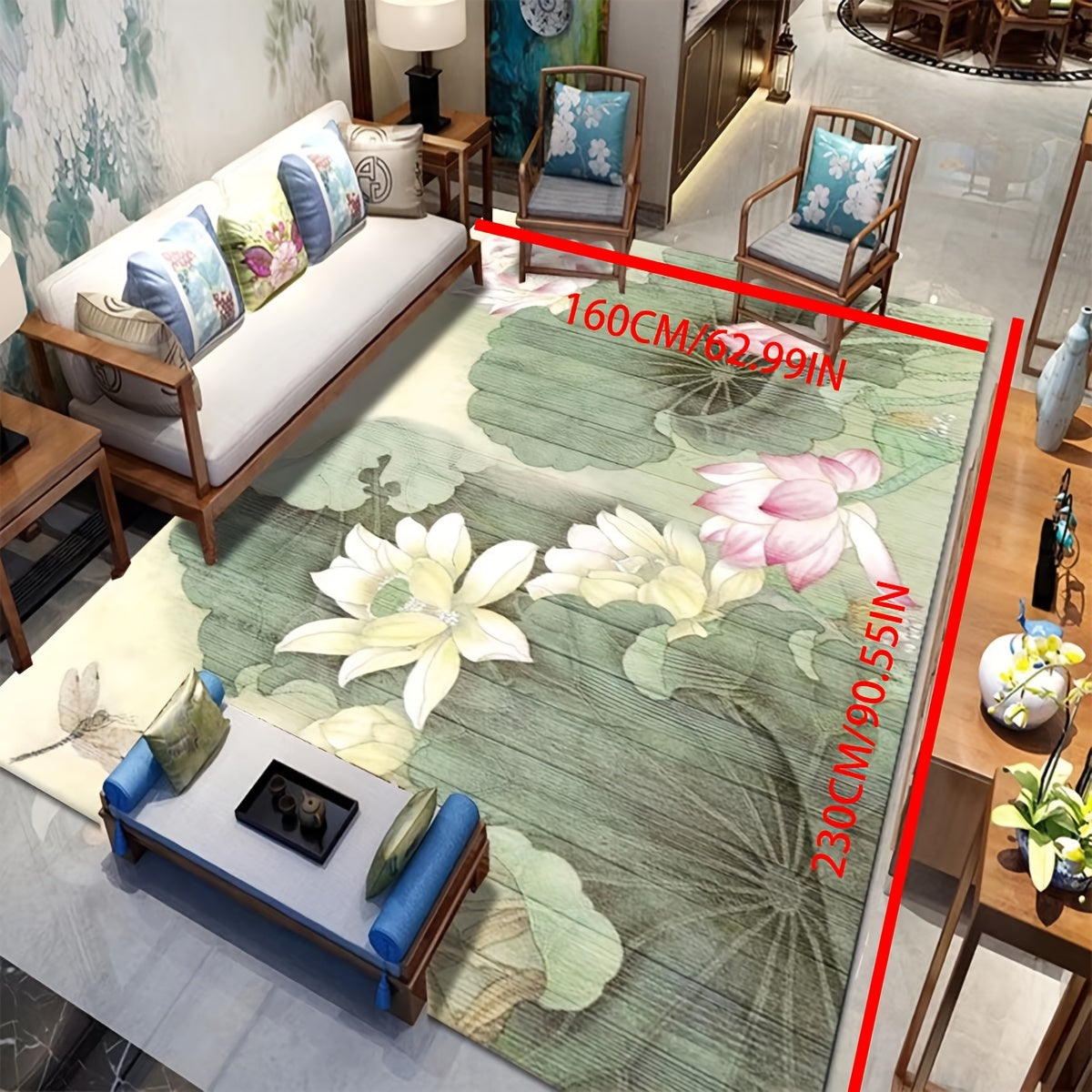 Vintage Oriental Floral Area Rug Soft Non Slip Carpet Machine Washable