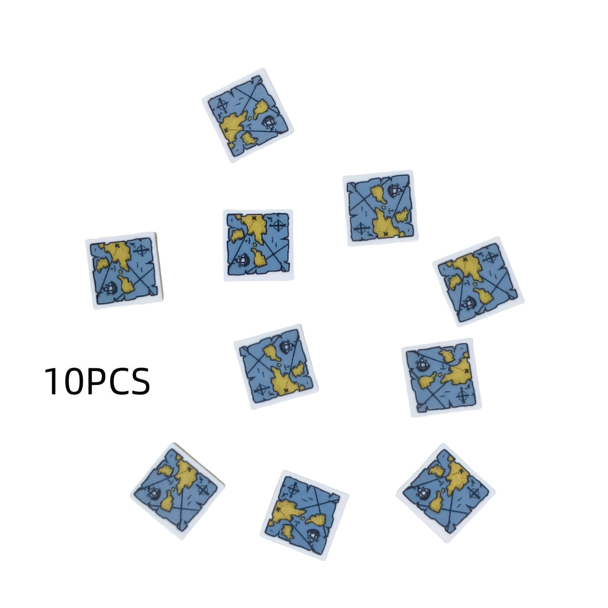 10pcs Brick Print Treasure Map Building Blocks Set