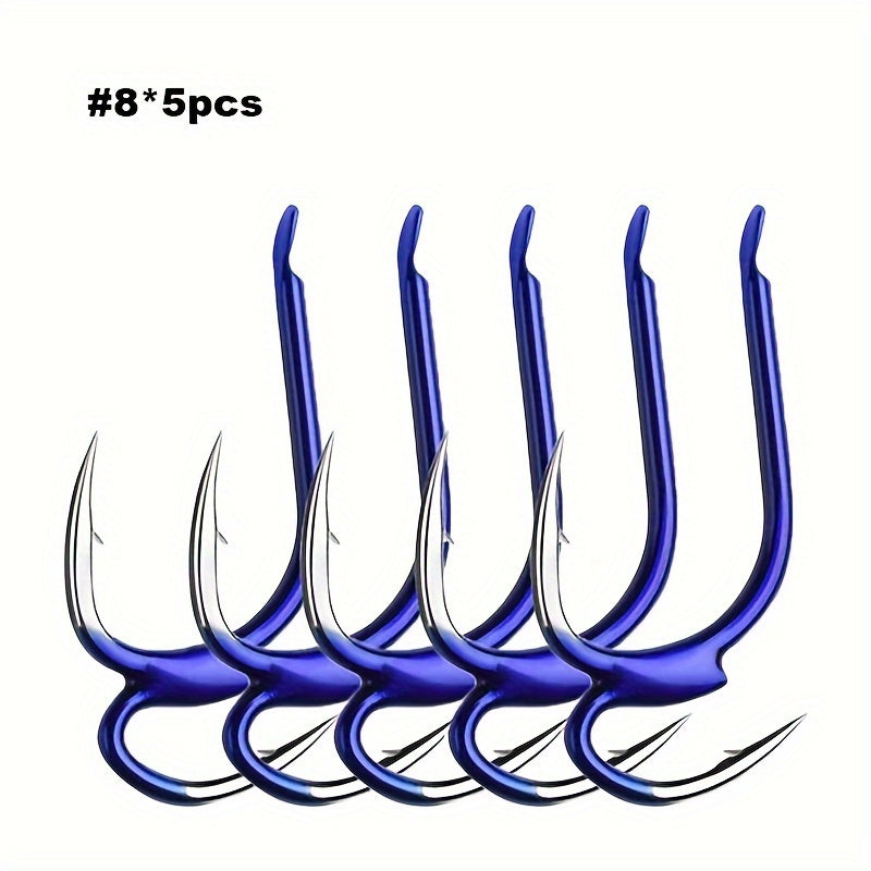 5pcs High Carbon Steel Fishing Hooks Double Hooks
