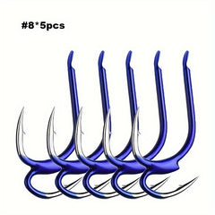 5pcs High Carbon Steel Fishing Hooks Double Hooks