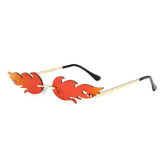 Flame Rimless Cycling Sunglasses UV Protected Eyewear