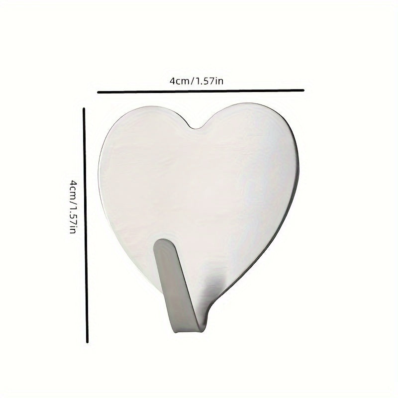 5pcs Colorful Love Hook Adhesive Heart Hook for Clothes Hat Bag Keys