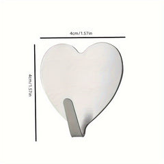 5pcs Colorful Love Hook Adhesive Heart Hook for Clothes Hat Bag Keys