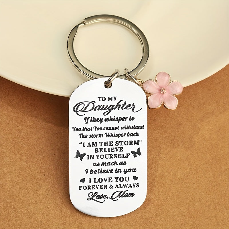 Stainless Steel Keychain Gift For Daughter Decoration Keyring