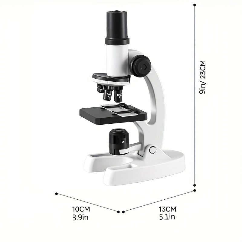 Student Microscope Kit 300X 1200X Zoom Science Microscope Durable PC Material
