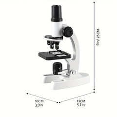 Student Microscope Kit 300X 1200X Zoom Science Microscope Durable PC Material