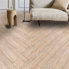 Brown Wood Grain Print Waterproof Floor Sticker
