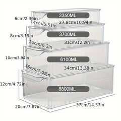 4pcs Refrigerator Storage Box Plastic Food Refrigerated Clear Dumpling Box