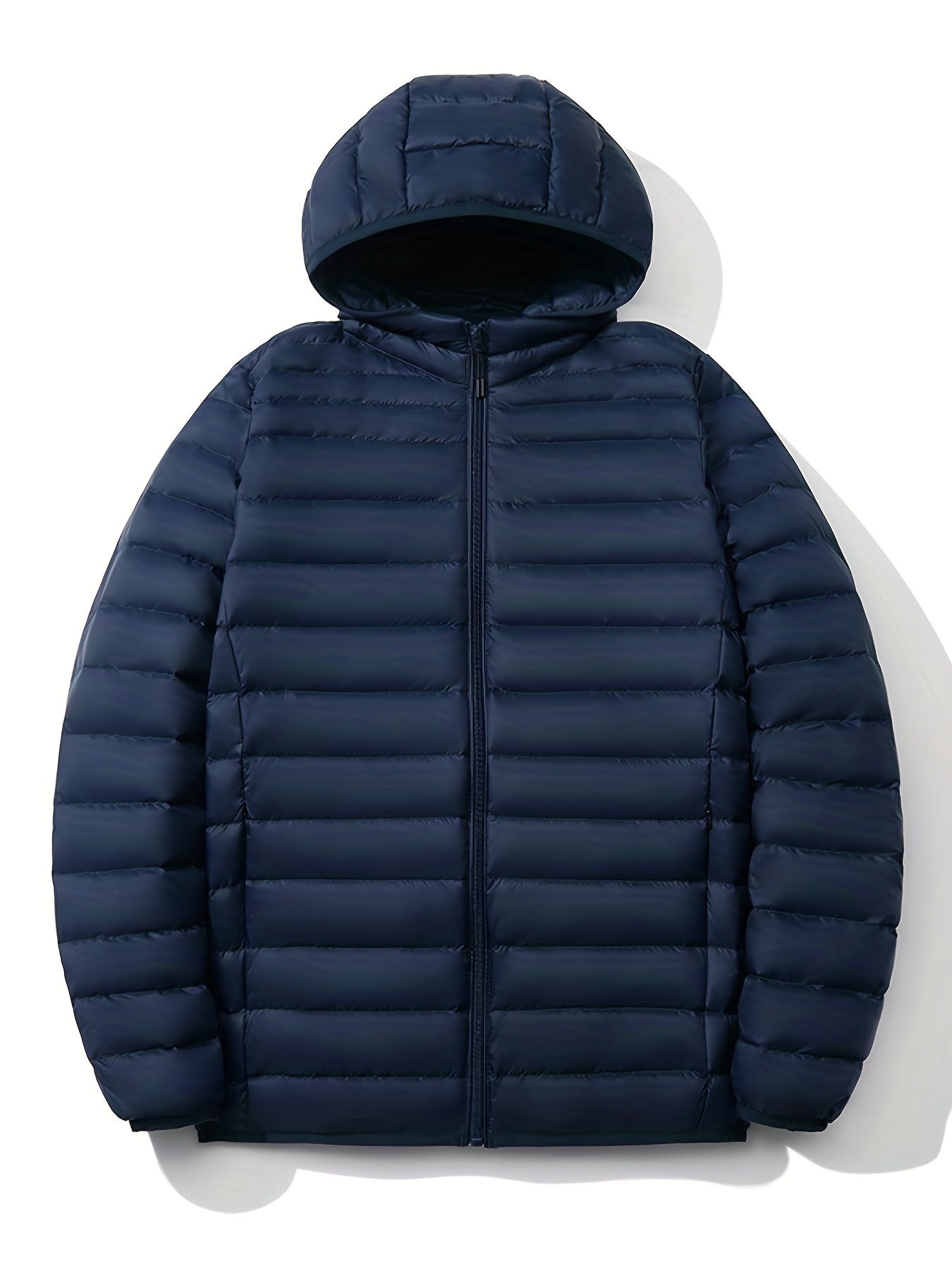 Classic Waterproof Hooded Puffer Jacket Men's Casual Loose Fit Duck Down Coat