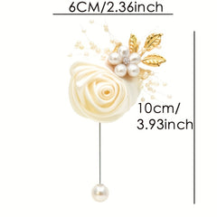 Men's Rose Brooch Wedding Flower Pin Prom