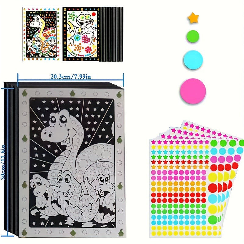 24pcs Fun Puzzle Dot Stickers Set for Children's Art & Craft Kit