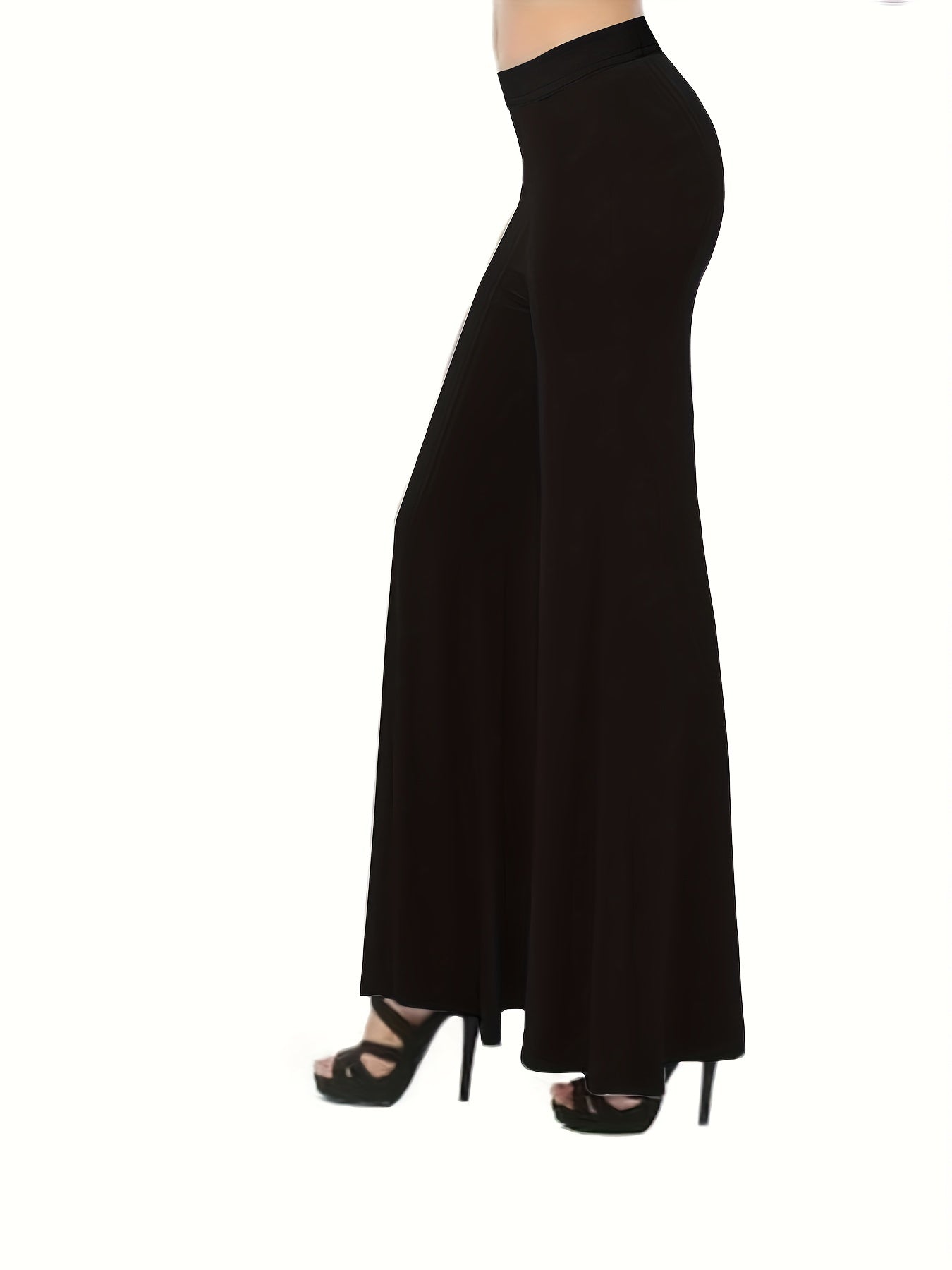  Wide Leg Casual Pants Elastic Medium Stretch