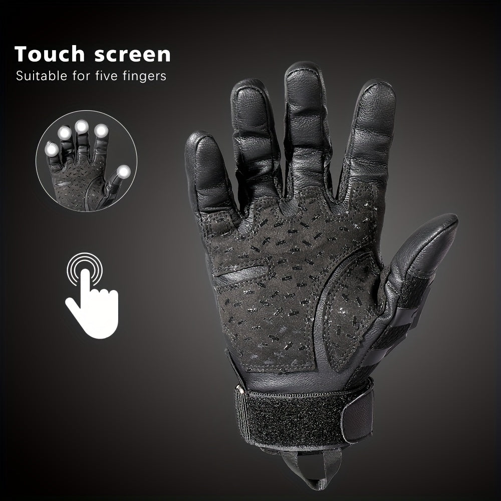 Men's Touch Screen Rubber Hard Knuckle Gloves Non Slip Full Protection Gear