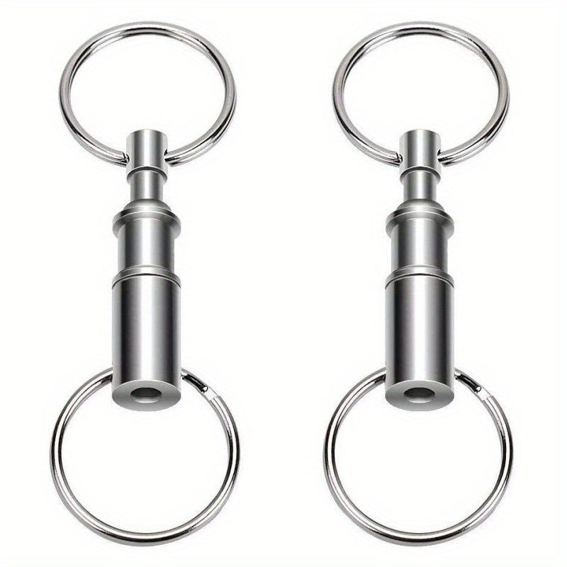 2pcs Quick Release Keychain Detachable Dual Key Ring Lock Ho