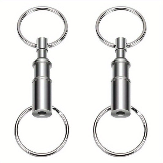 2pcs Quick Release Keychain Detachable Dual Key Ring Lock Ho
