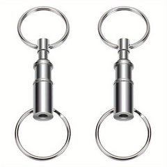 2pcs Quick Release Keychain Detachable Dual Key Ring Lock Ho