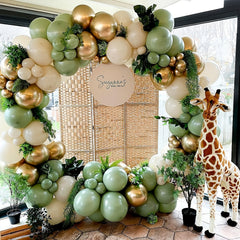 135pcs Safari Balloon Garland Kit Jungle Theme Giraffe Animal Print
