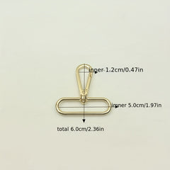 5pcs 50mm Metal Swivel Lobster Clasp Bag Accessory Hook For Handbag & Purse