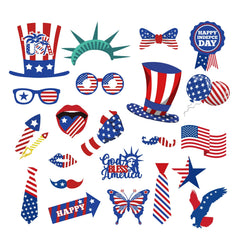 22pcs American Independence Photo Props Party Supplies