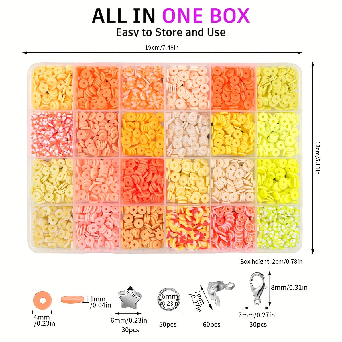 DIY Clay Beads Set For Bracelet Making Kit With Letters Pendant