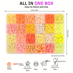 DIY Clay Beads Set For Bracelet Making Kit With Letters Pendant