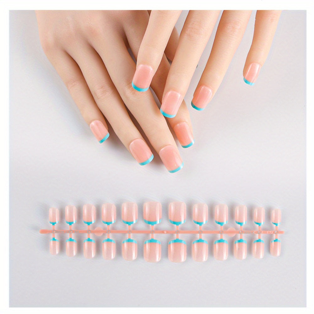 24pcs Pink Squoval Press On Nails Long Lasting Acrylic False Nails for Women