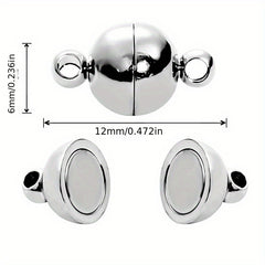 10 Pcs 8mm Magnetic Clasps for Bracelets, Necklaces DIY
