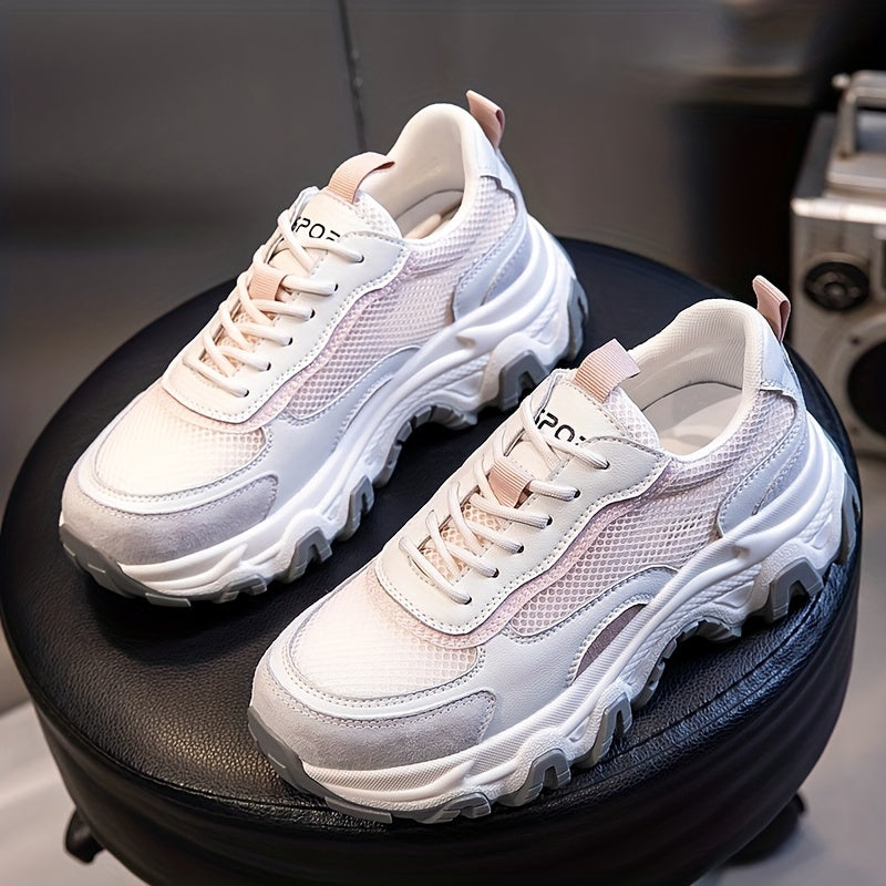 Women's Mesh Breathable Chunky Sneakers Comfortable Thick Bottom Non Slip