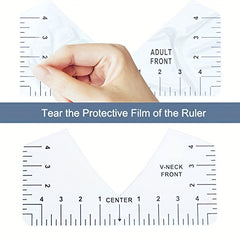 9pcs Tshirt Ruler Guide For Vinyl Alignment Heat Press Transparent PVC Ruler