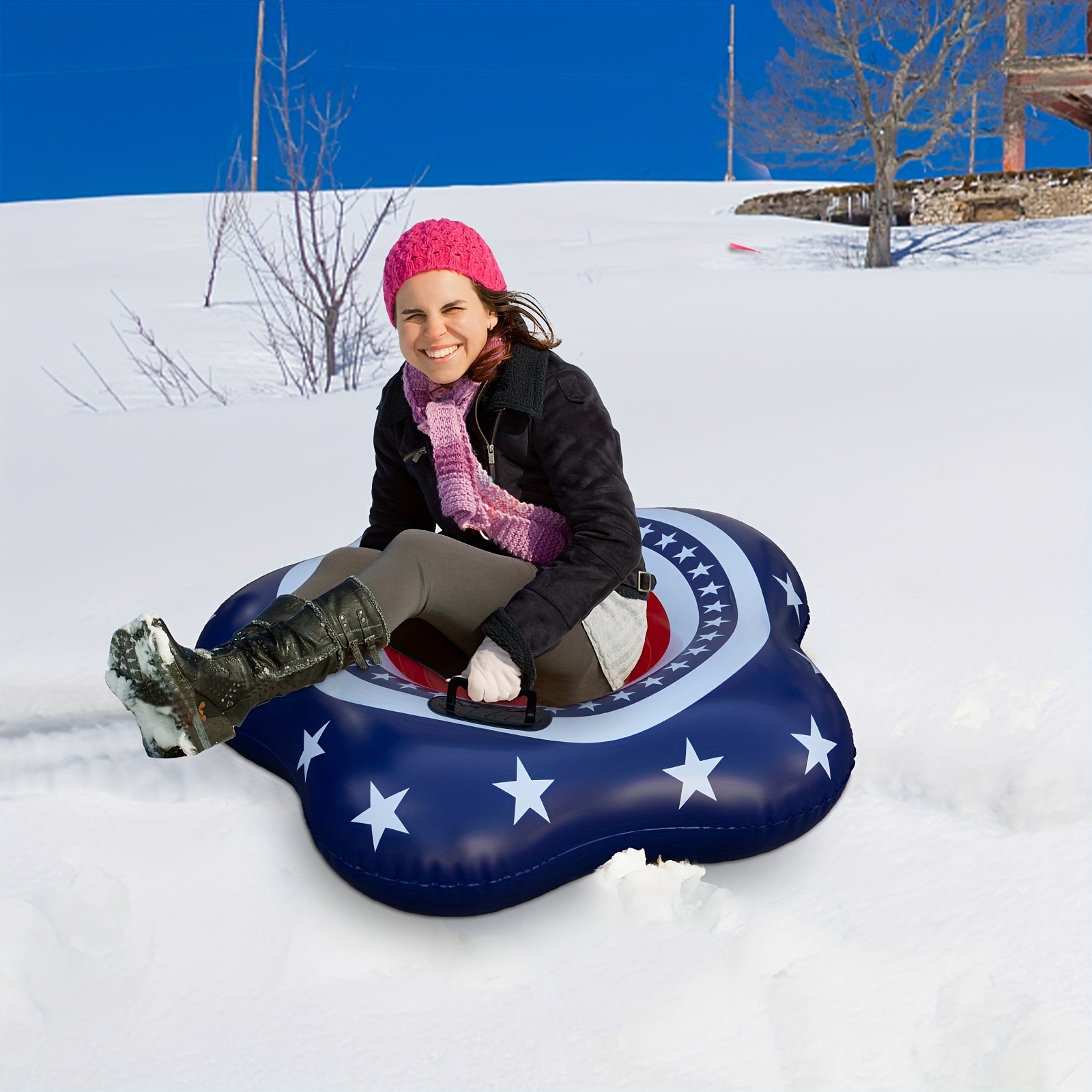 Heavy Duty Inflatable Snow Tube for Winter Sledding Fun